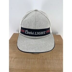 Vintage Coors Light Gray & Black Snapback Hat Adjustable